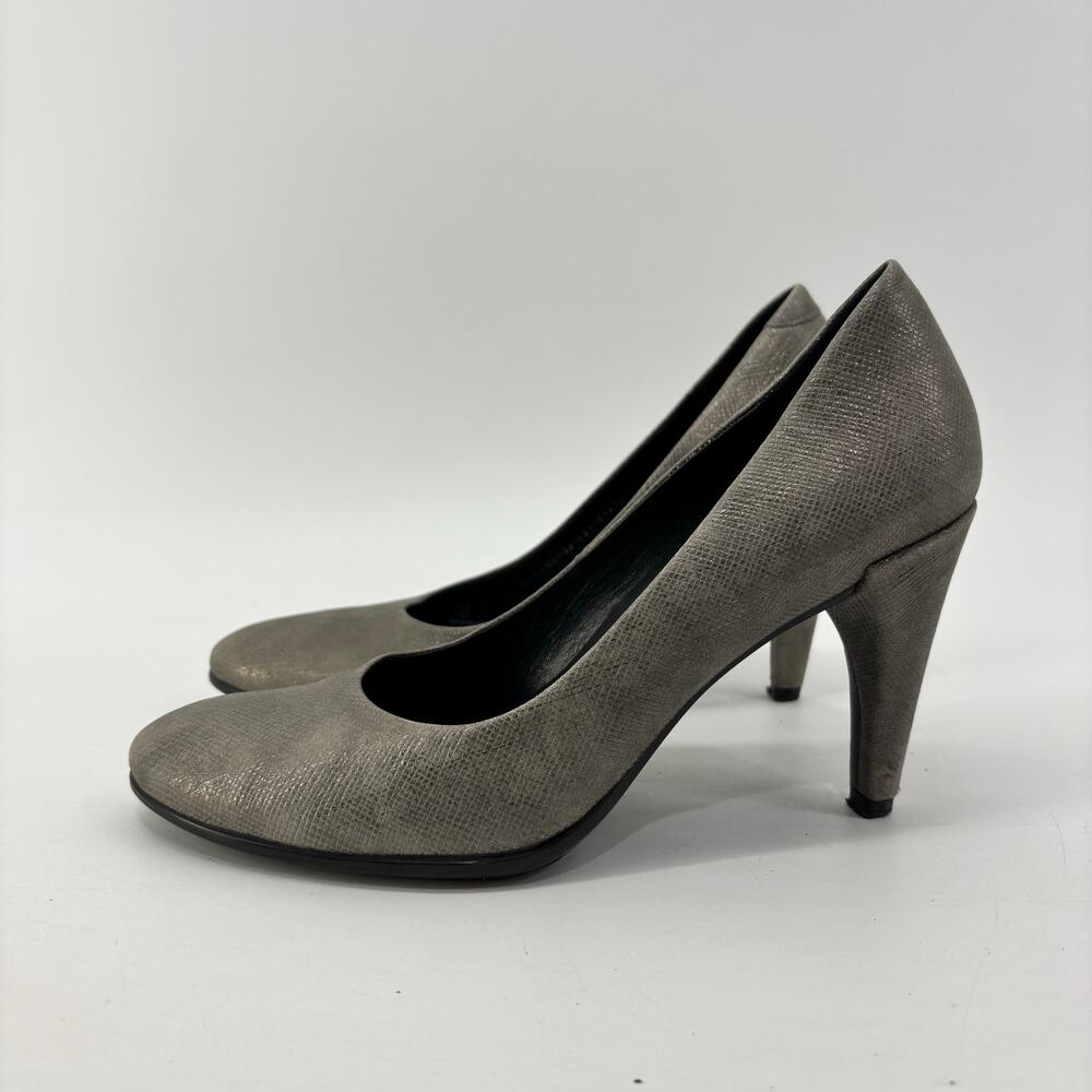 ECCO Womens US 6 Shape 75 Leather Pumps Size Warm Gray Metallic